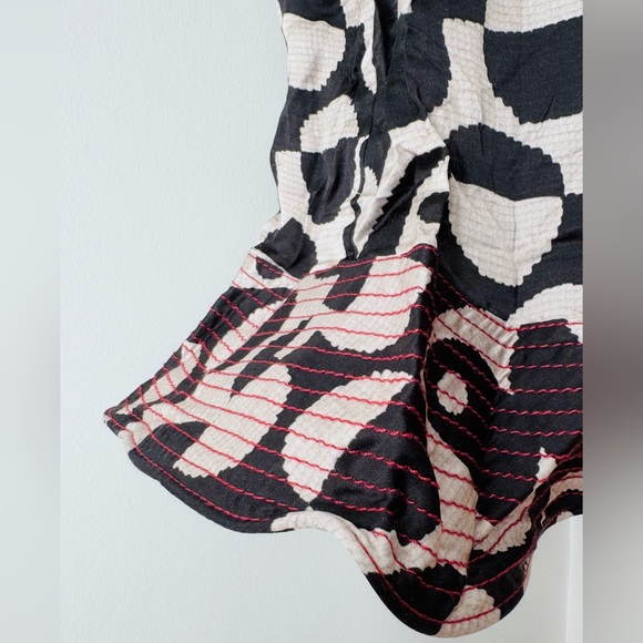 Farm Rio Geometric Toucan Flounce Mini Dress, Size XS - Picture 10 of 13